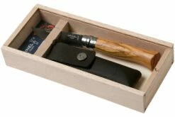 Opinel Taschenmesser No. 8 Luxury Range Mit Lederetui, Olivenholz -Messer Verkaufsgeschäft OP001004 11 opinel v201903