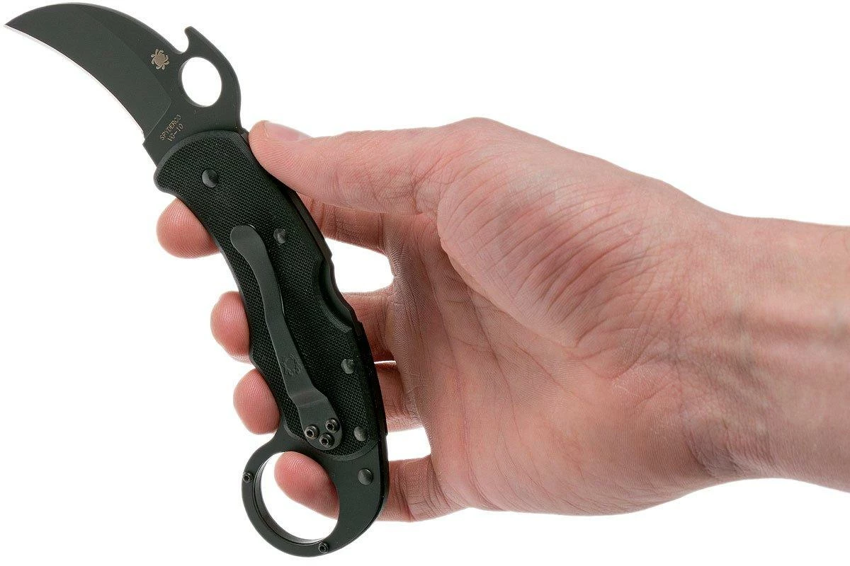 Spyderco Karahawk C170GBBK, Schwarzes Karambit Taschenmesser 10 Spyderco Karahawk C170GBBK, Schwarzes Karambit Taschenmesser – Bild 8